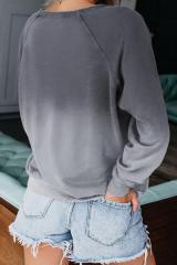 Women Clothing Crew Neckline Relaxed Fit Fashion Gradient Sweatshirt