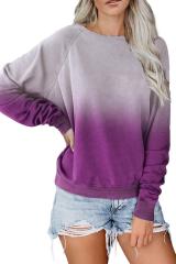 Women Clothing Crew Neckline Relaxed Fit Fashion Gradient Sweatshirt