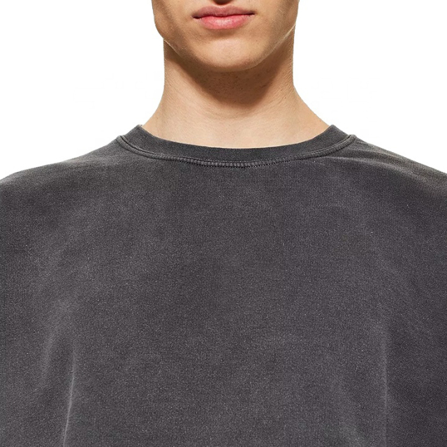 Custom vintage hoodie fleece french terry vintage sweater acid wash unisex crewneck sweatshirt