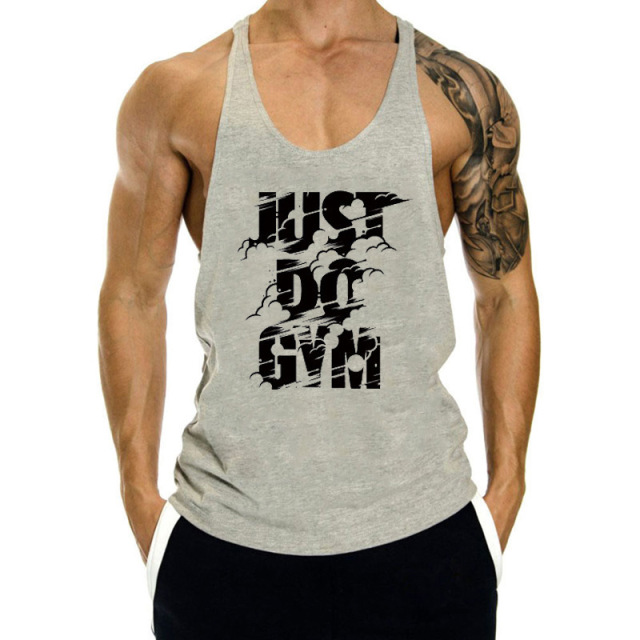 custom logo print sports mens tank top sleeveless travel vest gym tank top