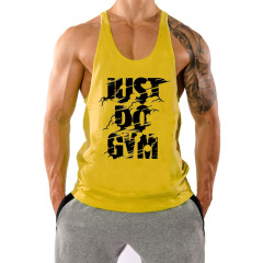 custom logo print sports mens tank top sleeveless travel vest gym tank top
