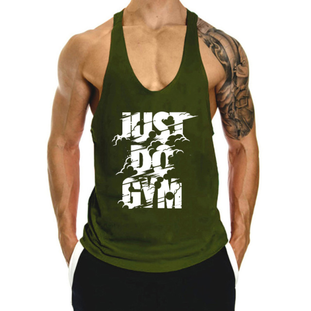 custom logo print sports mens tank top sleeveless travel vest gym tank top