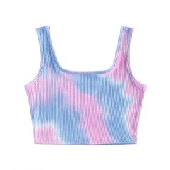 women tops 2022 sexy tie dye tank top blank croptop ladies sleeveless plain crop tops