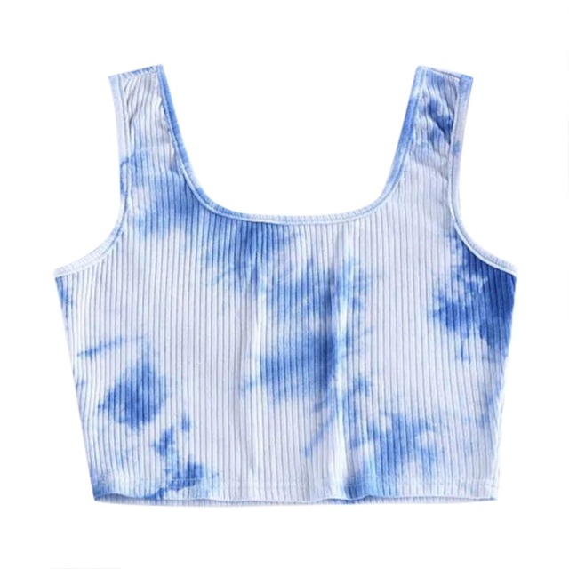 women tops 2022 sexy tie dye tank top blank croptop ladies sleeveless plain crop tops
