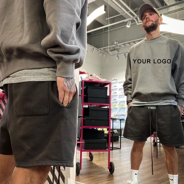 Custom Loose unisex Crew Neck heavy weight oversized cotton Sweatshirt