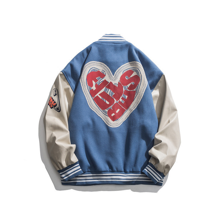 Custom High Quality Fashion Varsity Jacket Wholesale Baseball Jackets Black Patchwork Letterman Varsity Bomber Jacket