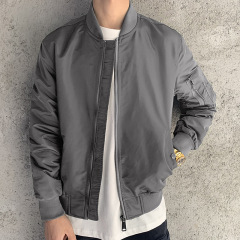 Air Force Bomber Jacket Solid Color Casual Baseball Top Jacket