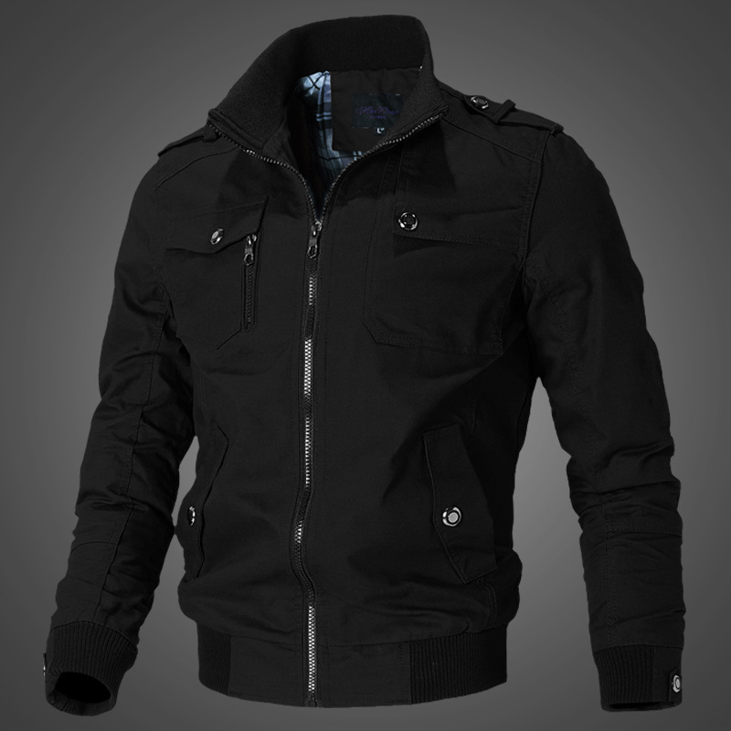 New Men's Jacket Casual Men's Youth Stand Collar Spring and Autumn Cotton Jacket