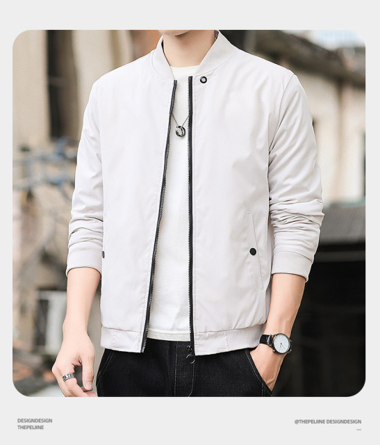 New men's jacket trend youth casual jacket autumn and winter stand collar baseball uniform