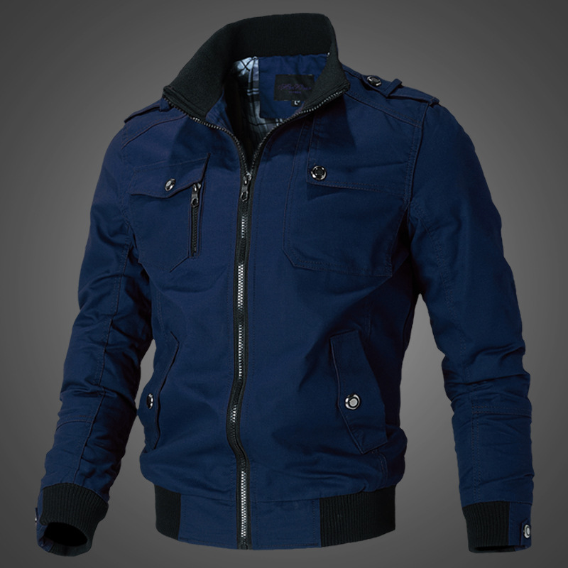 New Men's Jacket Casual Men's Youth Stand Collar Spring and Autumn Cotton Jacket