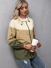 Hooded Color-Blocking Waterproof Clothing Outdoor Sports Mountaineering Clothing Windbreaker Jacket Women