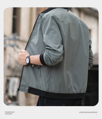 New men's jacket trend youth casual jacket autumn and winter stand collar baseball uniform