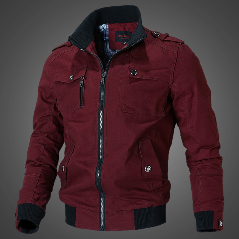 New Men's Jacket Casual Men's Youth Stand Collar Spring and Autumn Cotton Jacket