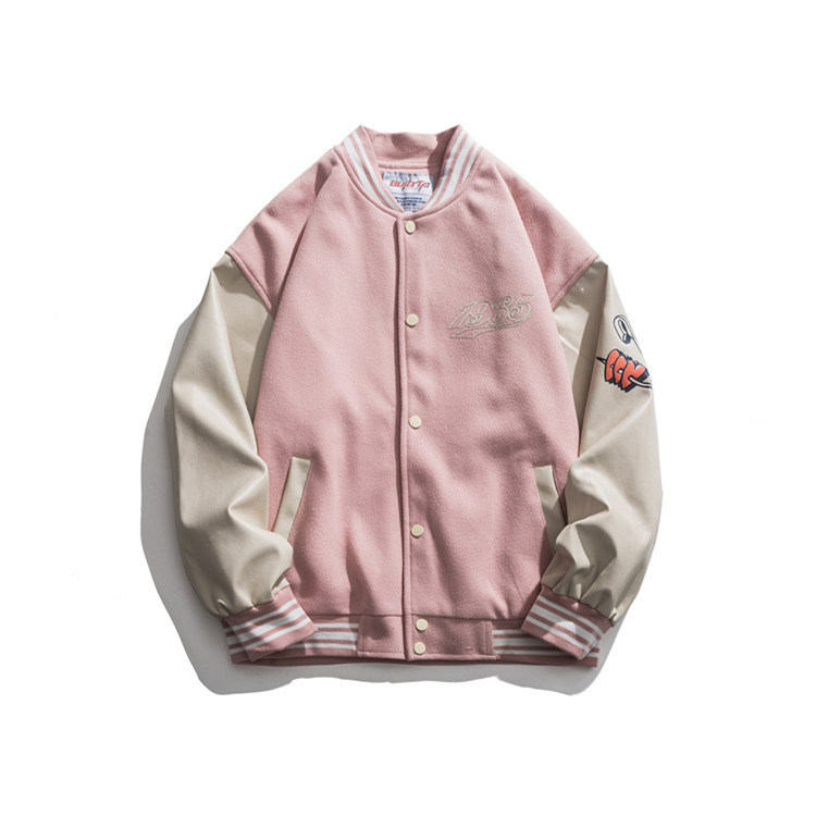 Custom High Quality Fashion Varsity Jacket Wholesale Baseball Jackets Black Patchwork Letterman Varsity Bomber Jacket