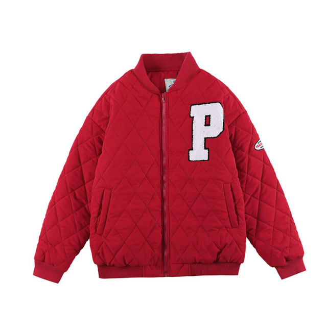 2021 autumn and winter new retro loose varsity jacket baseball uniform cotton coat