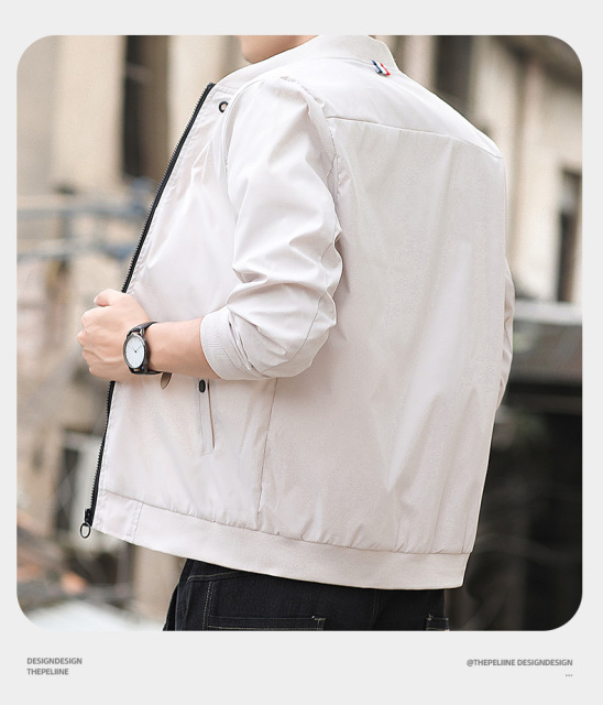 New men's jacket trend youth casual jacket autumn and winter stand collar baseball uniform