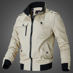 New Men's Jacket Casual Men's Youth Stand Collar Spring and Autumn Cotton Jacket