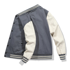 Manufacturer Whosale Men Solid Color Casual Men Jacket With Side Pocket Men Outdoor Varsity Jacket