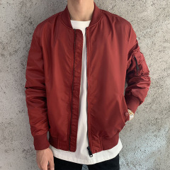 Air Force Bomber Jacket Solid Color Casual Baseball Top Jacket