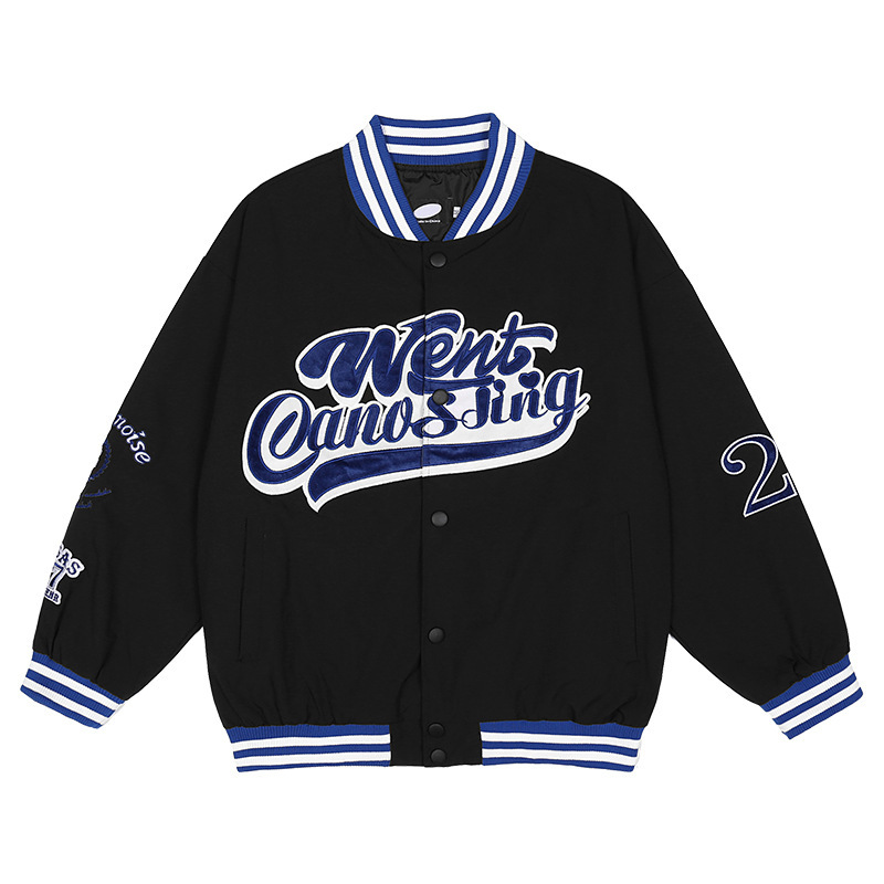 Hip Hop Couple Canvas Bomber Jacket Men Custom Letter Street Sport Track Mens Oversized Outdoor Windbreaker Varsity Jacket