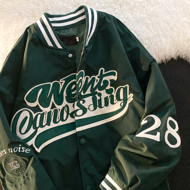 Hip Hop Couple Canvas Bomber Jacket Men Custom Letter Street Sport Track Mens Oversized Outdoor Windbreaker Varsity Jacket
