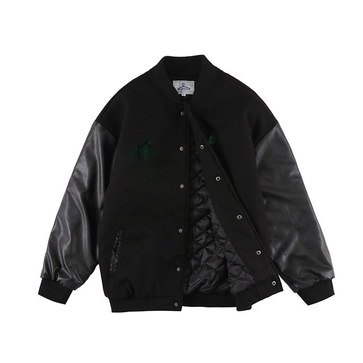 Wholesale Blank Kids Men Women Plus Size Cropped Crop Baseball With Collar Blue Women Custom Varsity Jackets