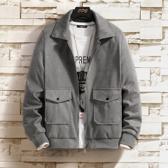 Men's Outerwear New Casual Lapel Suede Autumn Jacket