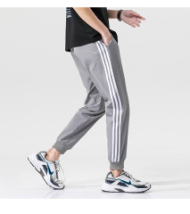 Summer casual sports pants men's and women's loose light and thin elastic nine points ice silk quick-drying pants