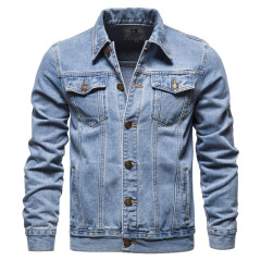 Spring Autumn Men's Denim Jacket Cotton Casual Slim Fit Jacket