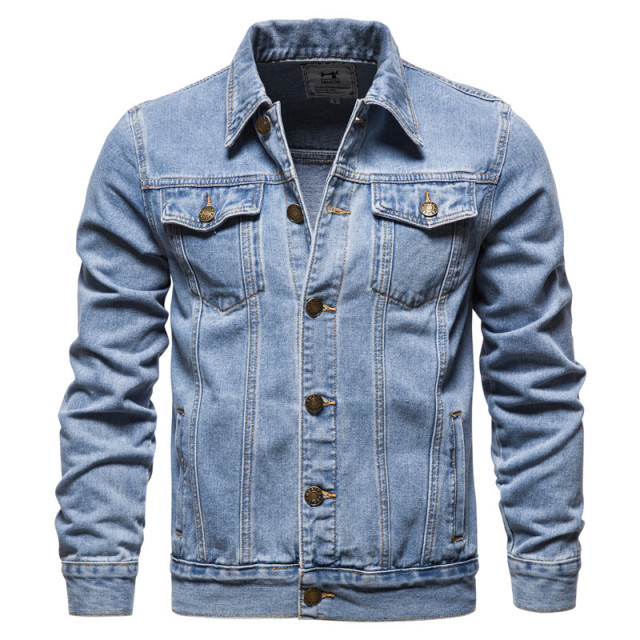 Spring Autumn Men's Denim Jacket Cotton Casual Slim Fit Jacket
