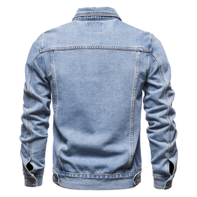 Spring Autumn Men's Denim Jacket Cotton Casual Slim Fit Jacket