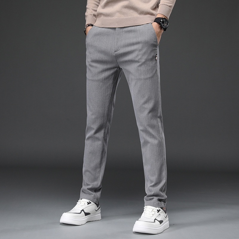 Men's Casual Pants Cotton Youth Trend Slim Pants