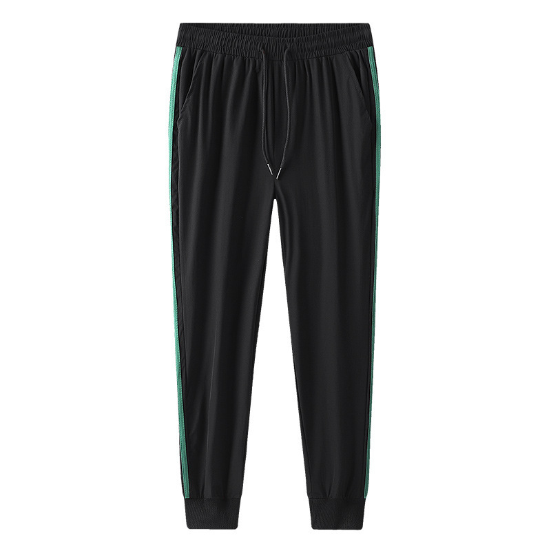Summer casual sports pants men's and women's loose light and thin elastic nine points ice silk quick-drying pants