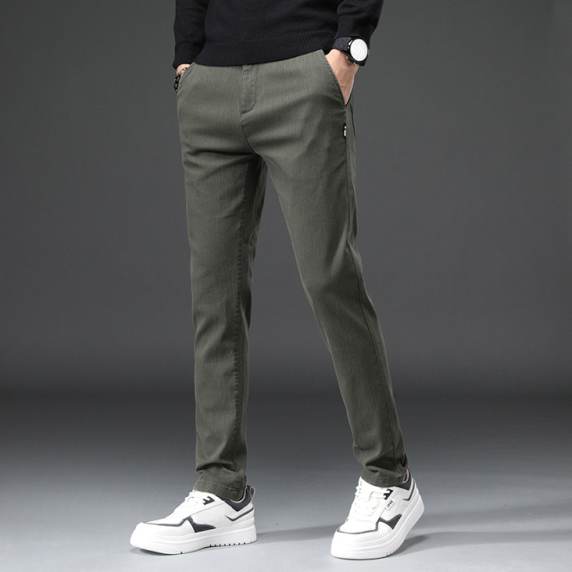 Men's Casual Pants Cotton Youth Trend Slim Pants