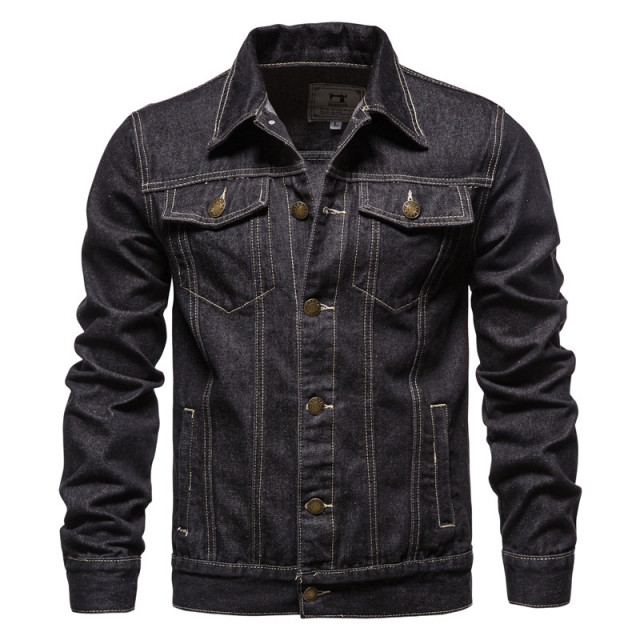 Spring Autumn Men's Denim Jacket Cotton Casual Slim Fit Jacket