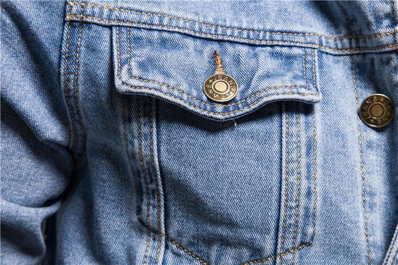 Spring Autumn Men's Denim Jacket Cotton Casual Slim Fit Jacket