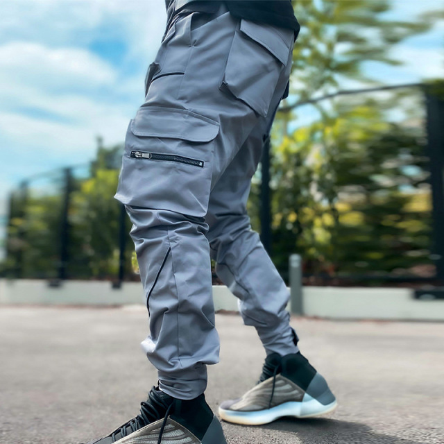 Summer Men's Causal Style Oversized Sport Trousers Relective Piping Cool Style Fashion Gym Trousers for Men