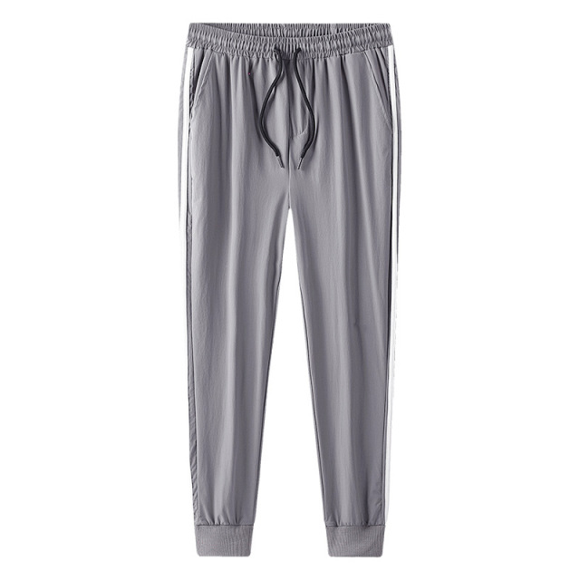 Summer casual sports pants men's and women's loose light and thin elastic nine points ice silk quick-drying pants