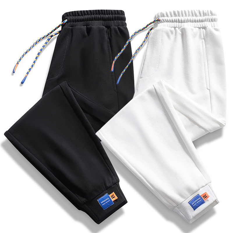 Tracksuit for Men Spring ＆Autumn Pure Cotton Weaved Fabric Trousers Men's Oversized Fashion Ankle Banded Pants Casual Sweatsuit
