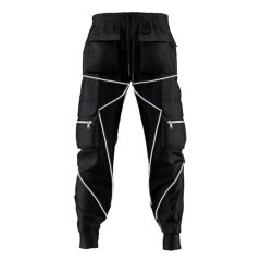 Summer Men's Causal Style Oversized Sport Trousers Relective Piping Cool Style Fashion Gym Trousers for Men