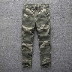 Casual Style Outdoor Men's camouflage Trousers Loose Design Straight-leg-pants