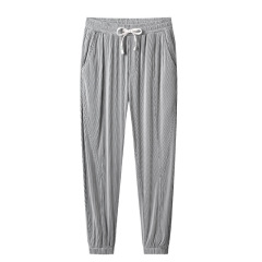 Ice Silk Casual Pants Men's Popular Three-dimensional Striped Summer Quick-Drying Sports Pants