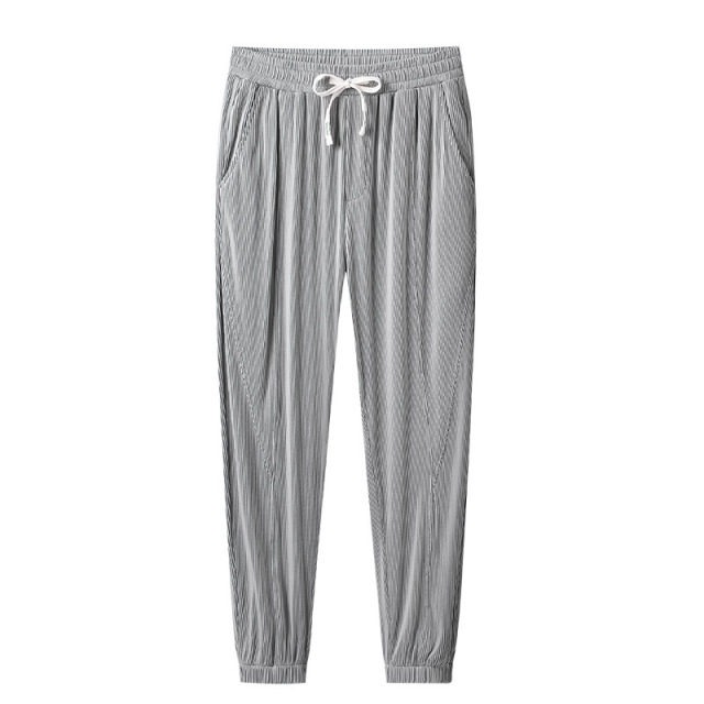 Ice Silk Casual Pants Men's Popular Three-dimensional Striped Summer Quick-Drying Sports Pants