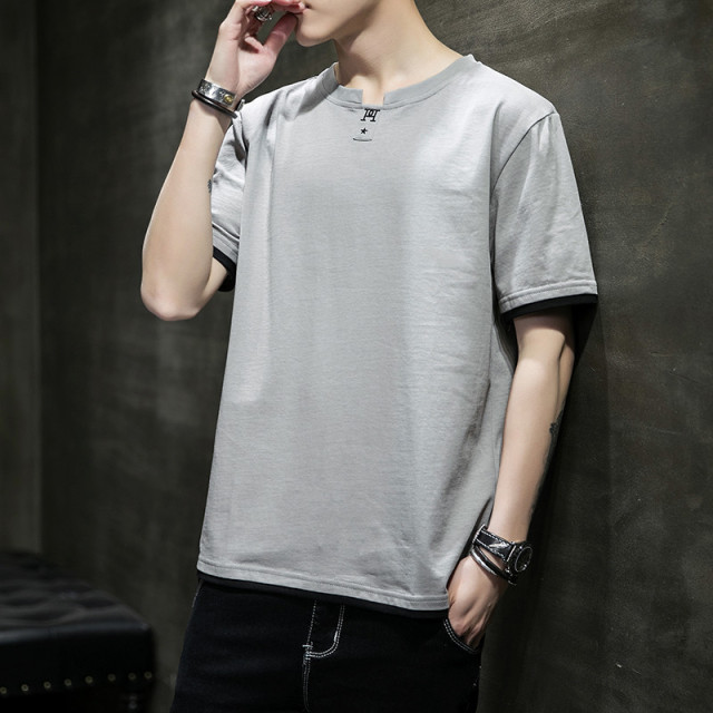 Summer Cotton Men'S Loose Trendy Short-Sleeved T-Shirt