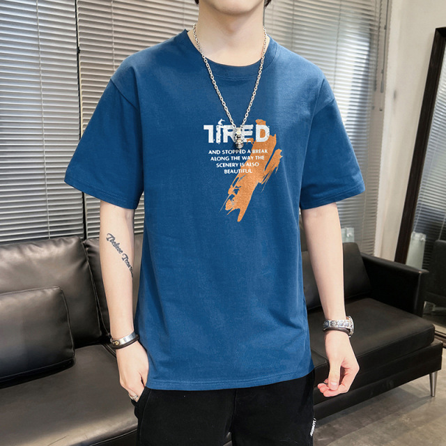 Men'S Summer Trendy Tops And Bottoming Shirts Plus Size Cotton T-Shirt