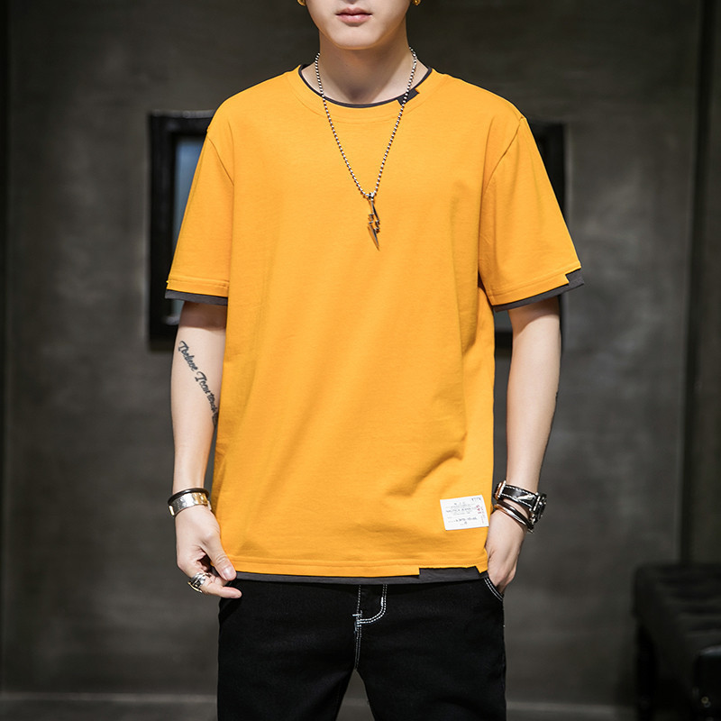 Summer Cotton Men'S Loose Trendy Short-Sleeved T-Shirt