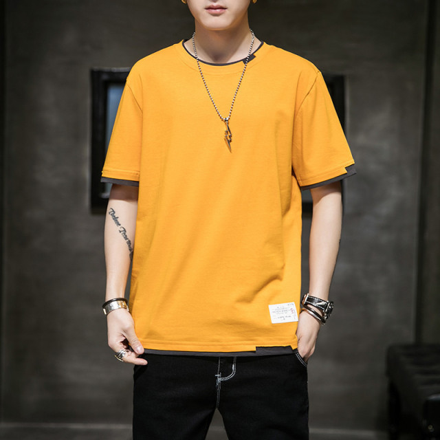 Summer Cotton Men'S Loose Trendy Short-Sleeved T-Shirt