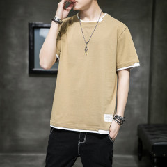 Summer Cotton Men'S Loose Trendy Short-Sleeved T-Shirt