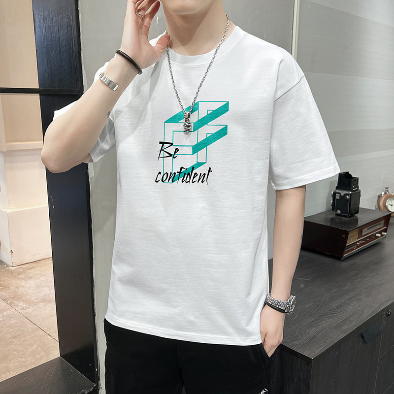 Men'S Summer Trendy Tops And Bottoming Shirts Plus Size Cotton T-Shirt