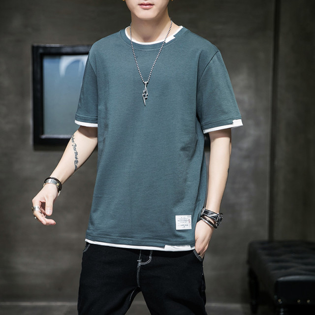 Summer Cotton Men'S Loose Trendy Short-Sleeved T-Shirt